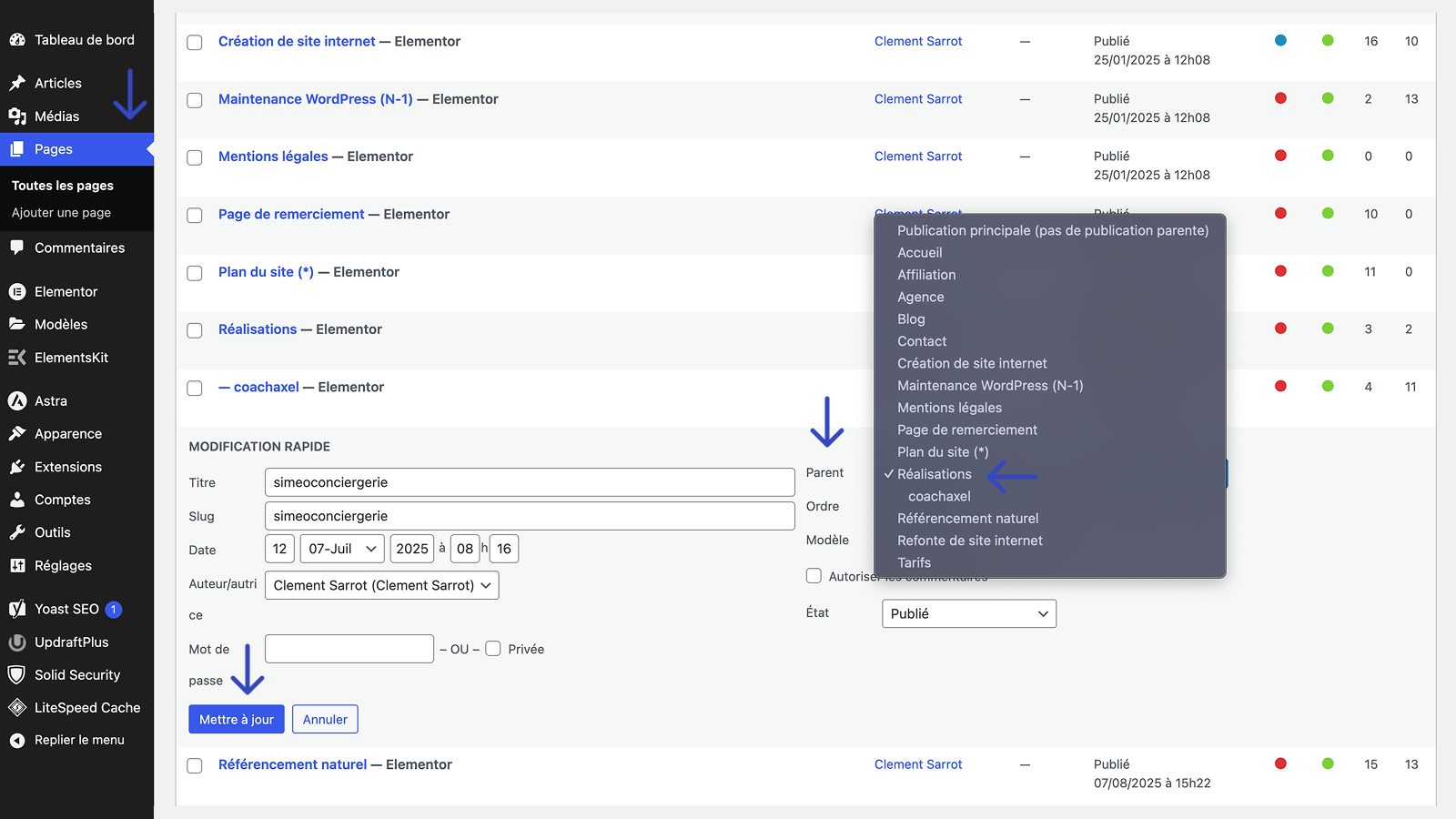 réglage fil d'ariane yoast seo 5